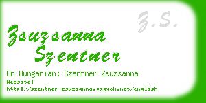 zsuzsanna szentner business card